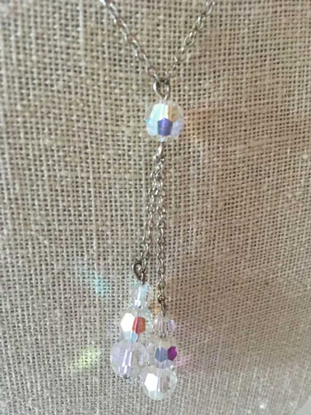 Vintage Crystal Drop Necklace - image 2