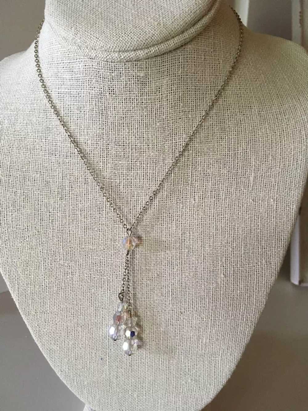 Vintage Crystal Drop Necklace - image 4