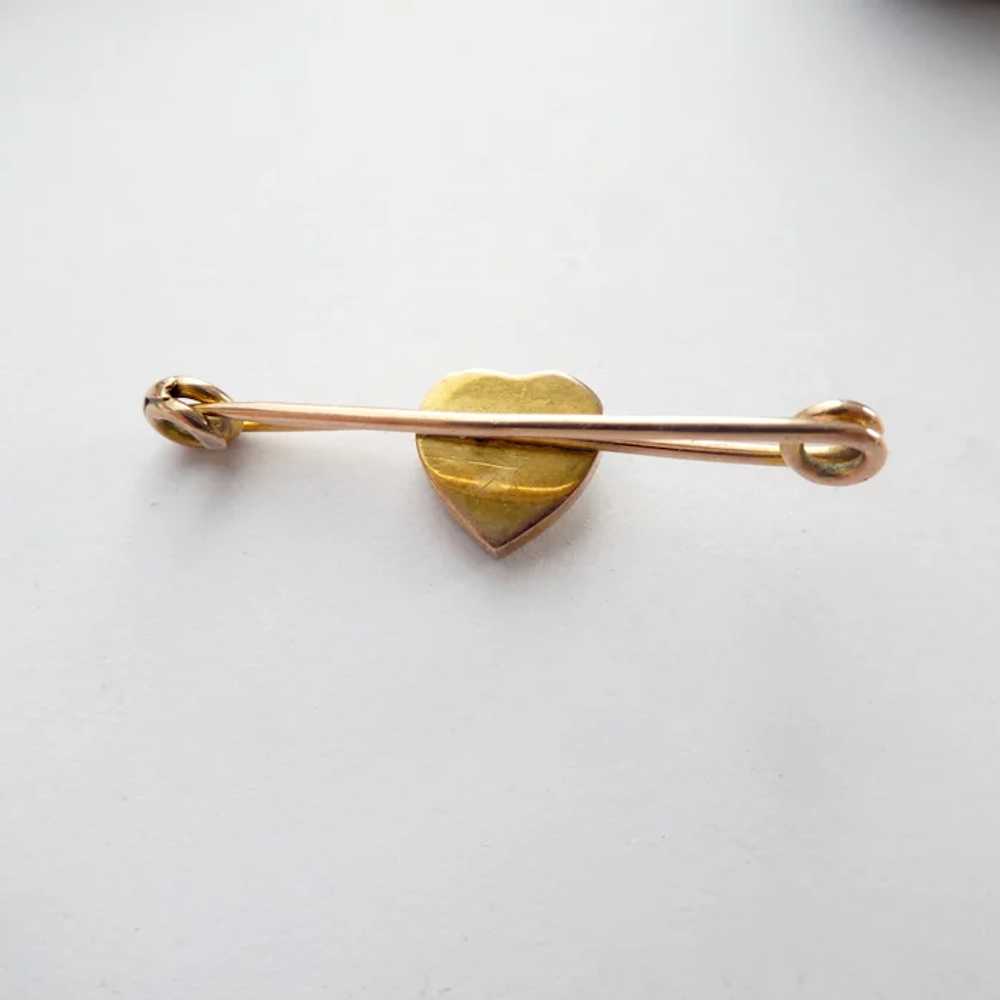 Lovely Antique 9Ct 9K Blister Pearl Heart Pin - image 5