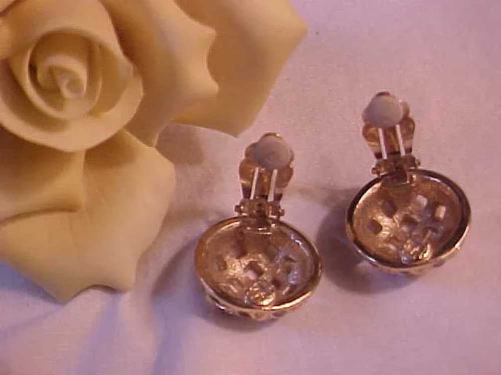 Vintage Swarovski Clip-On Earrings - image 5