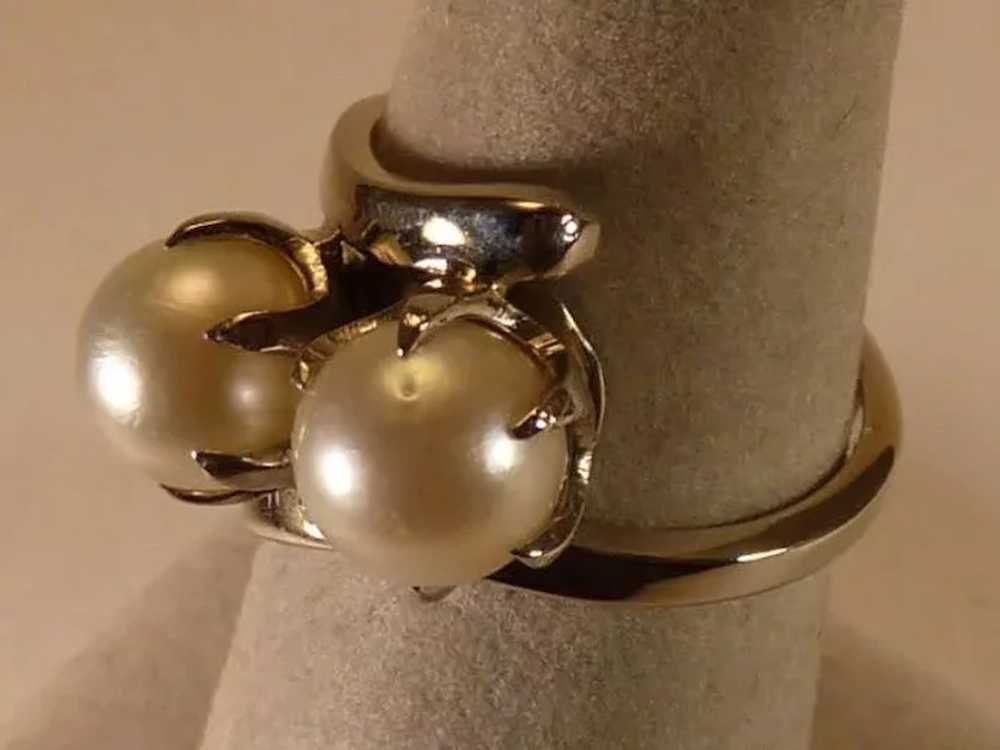 Cultured Pearl Ring set in Palladium - image 3