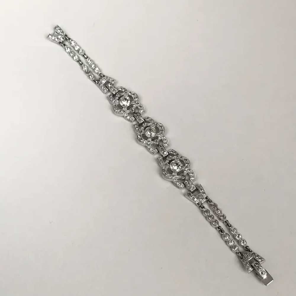 Rhinestone Bracelet Art Deco Links c1940’s - image 9