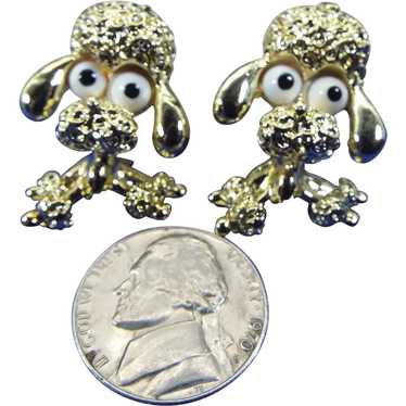 Gerry's Signed Pair of Big Eyed Poodle Pins, 1950s