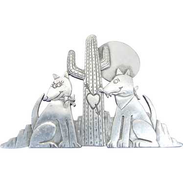 JJ, Jonette Jewelry Co. Coyotes In Love Brooch, S… - image 1