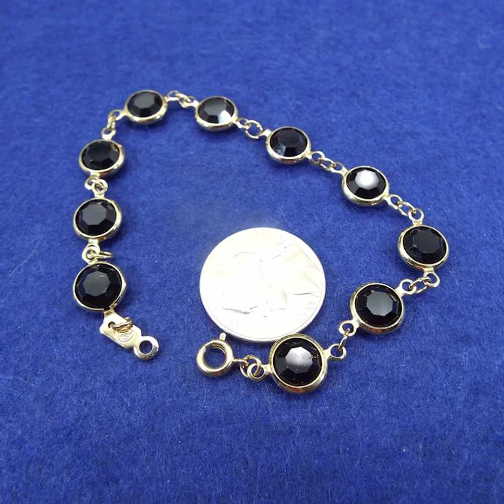 Swarovski Black Faceted Station Bracelet, Swan Lo… - image 3