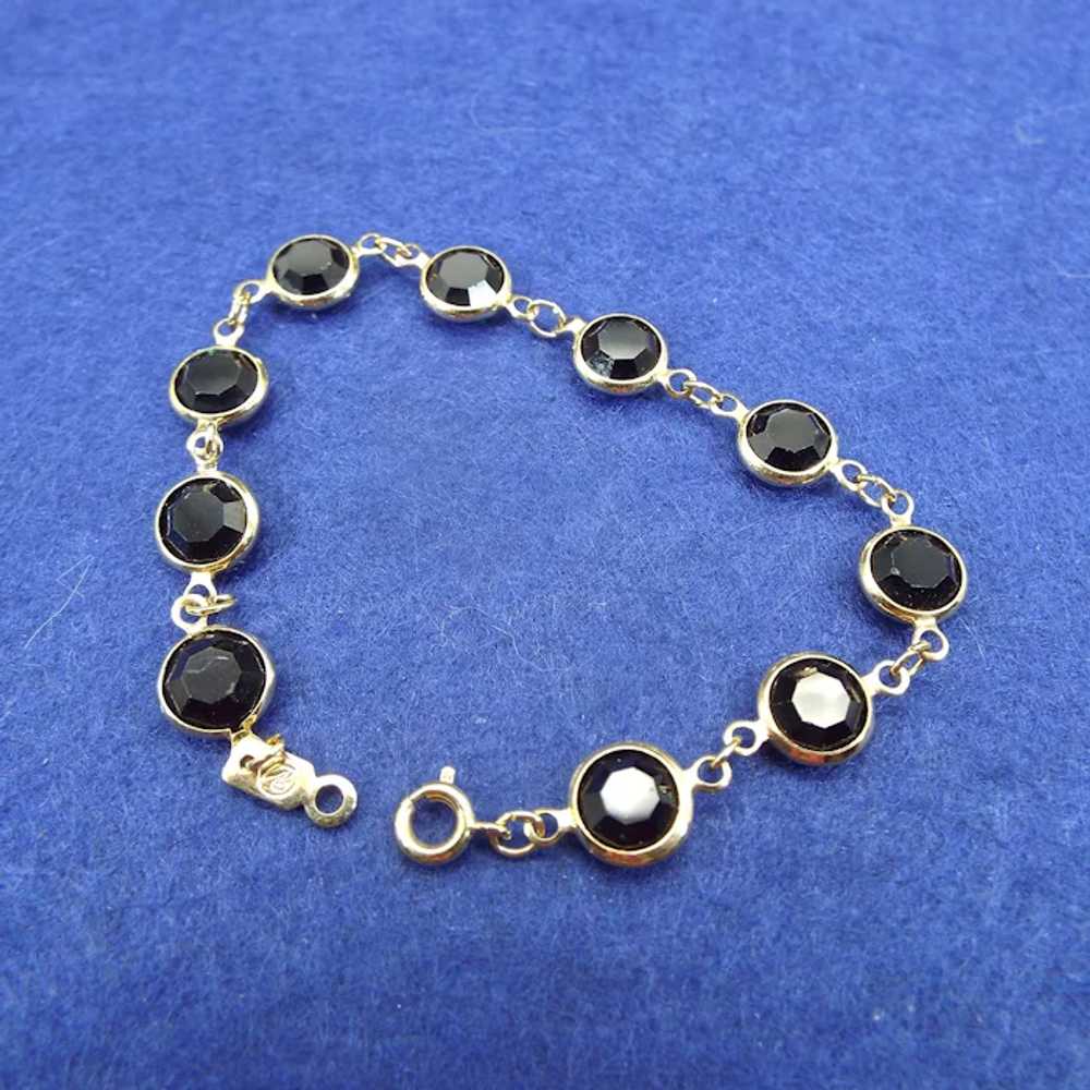 Swarovski Black Faceted Station Bracelet, Swan Lo… - image 4