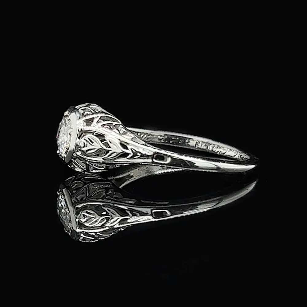 Art Deco .25ct. Diamond & 18K White Gold Antique … - image 3