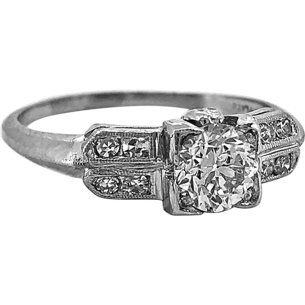Art Deco .65ct. Diamond Antique Engagement Ring P… - image 1
