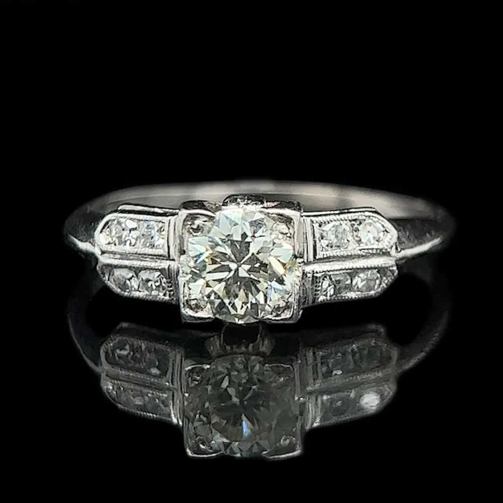 Art Deco .65ct. Diamond Antique Engagement Ring P… - image 2