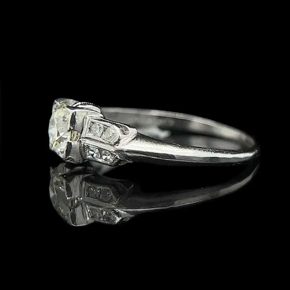 Art Deco .65ct. Diamond Antique Engagement Ring P… - image 3