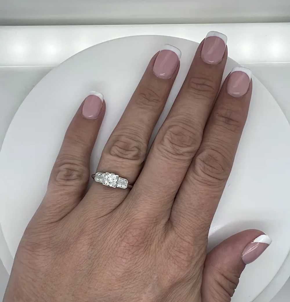 Art Deco .65ct. Diamond Antique Engagement Ring P… - image 6
