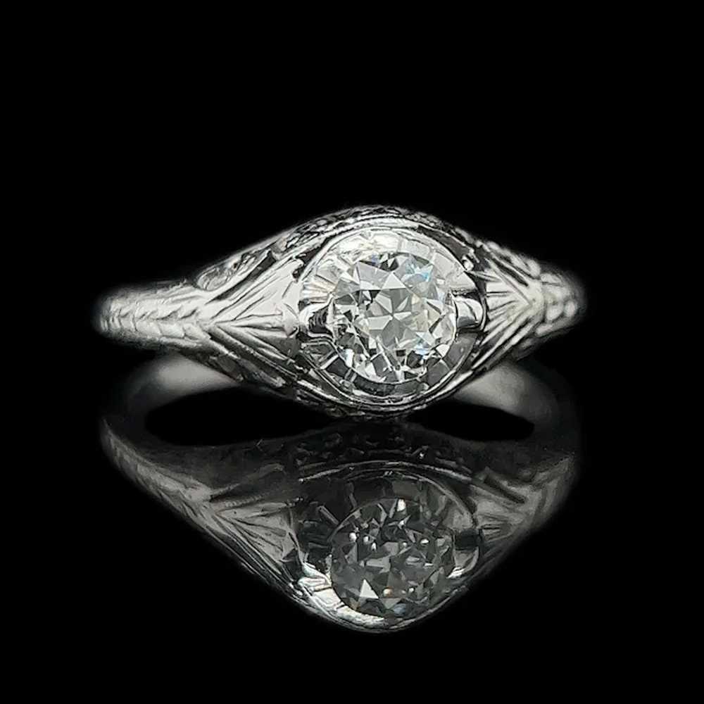 Edwardian .45ct. Diamond Antique Engagement - Fas… - image 2