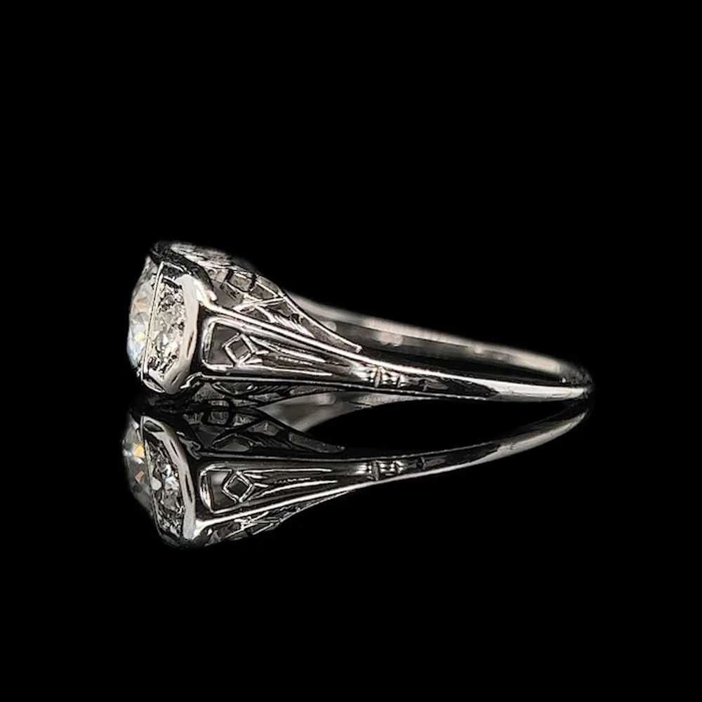 Art Deco .60ct. T.W. Diamond 3-Stone Antique Enga… - image 3