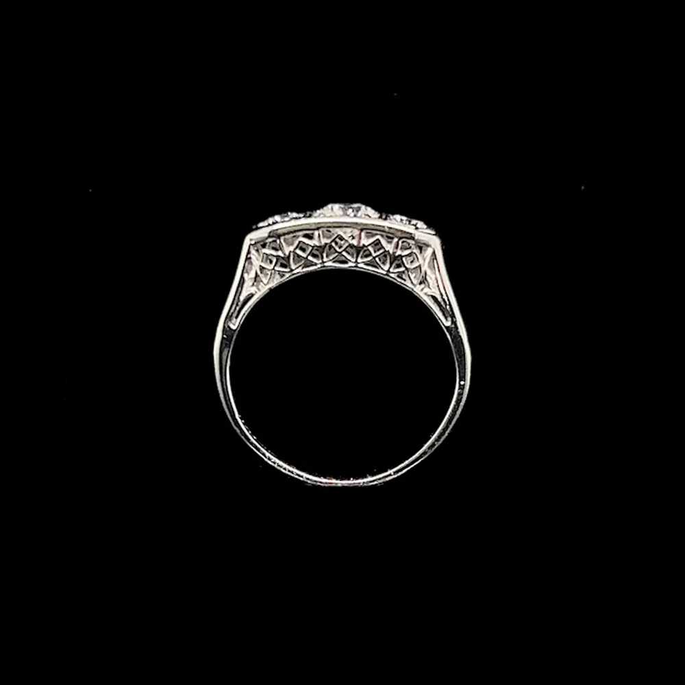 Art Deco .60ct. T.W. Diamond 3-Stone Antique Enga… - image 5