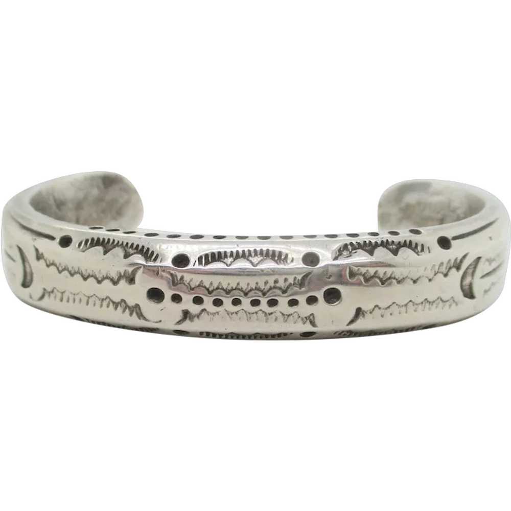 Thick Silver cast Navajo Cuff circa 1940s' - image 1