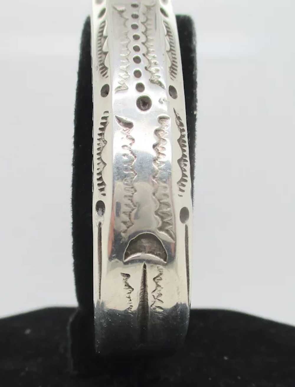 Thick Silver cast Navajo Cuff circa 1940s' - image 2