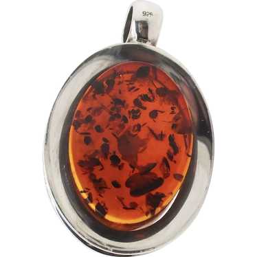 Amber and Sterling Silver Pendant - image 1
