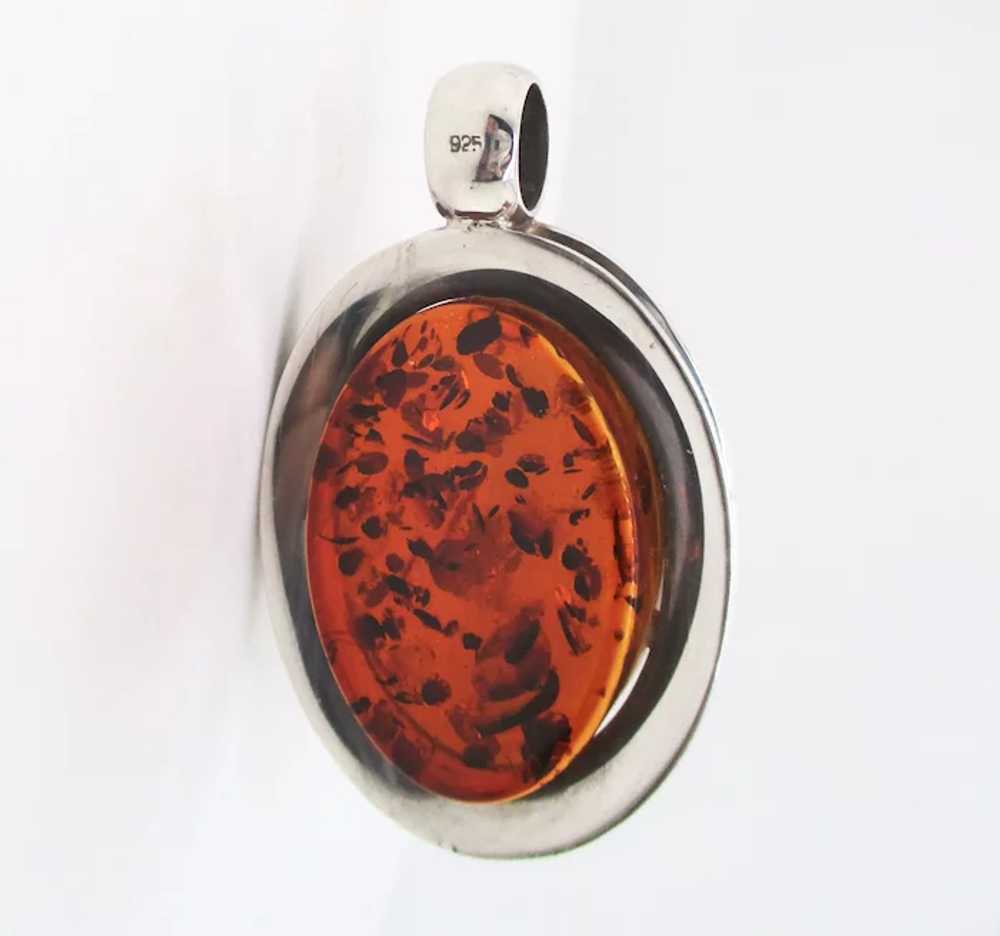 Amber and Sterling Silver Pendant - image 2