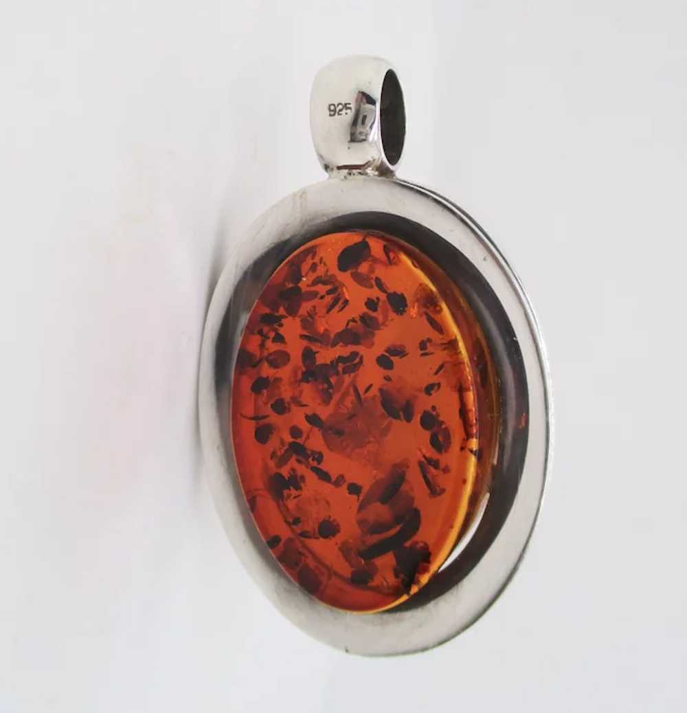 Amber and Sterling Silver Pendant - image 4