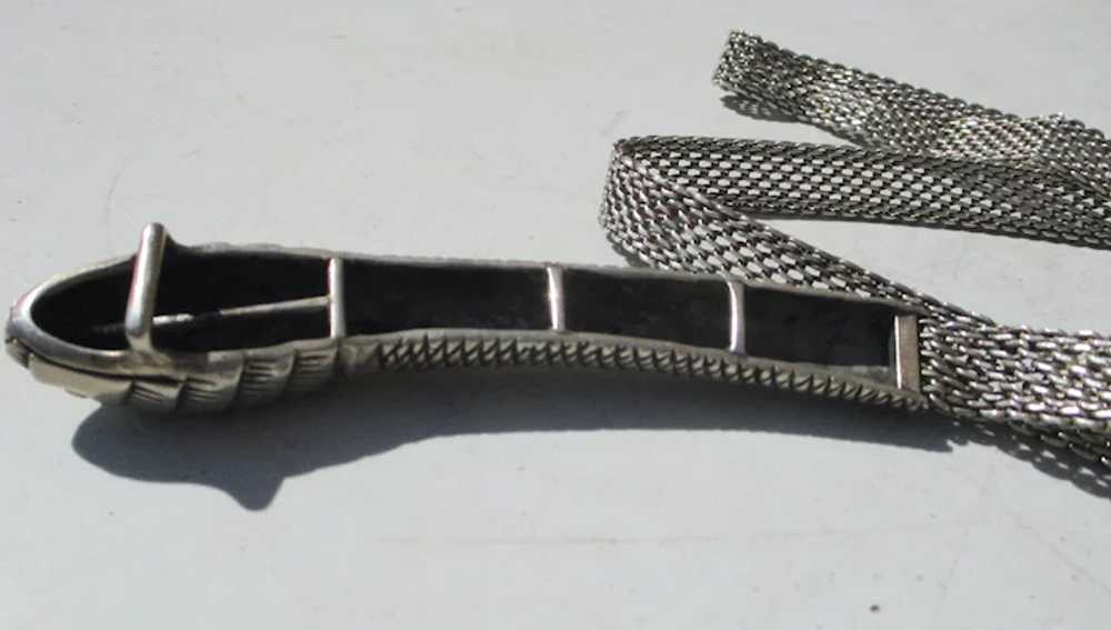 1940s Vintage Silver Snake Belt - image 3