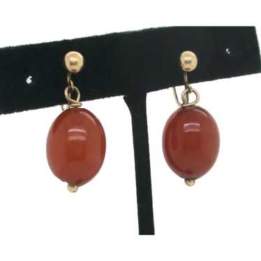 Vintage Amber Bead Screw-Back Earrings