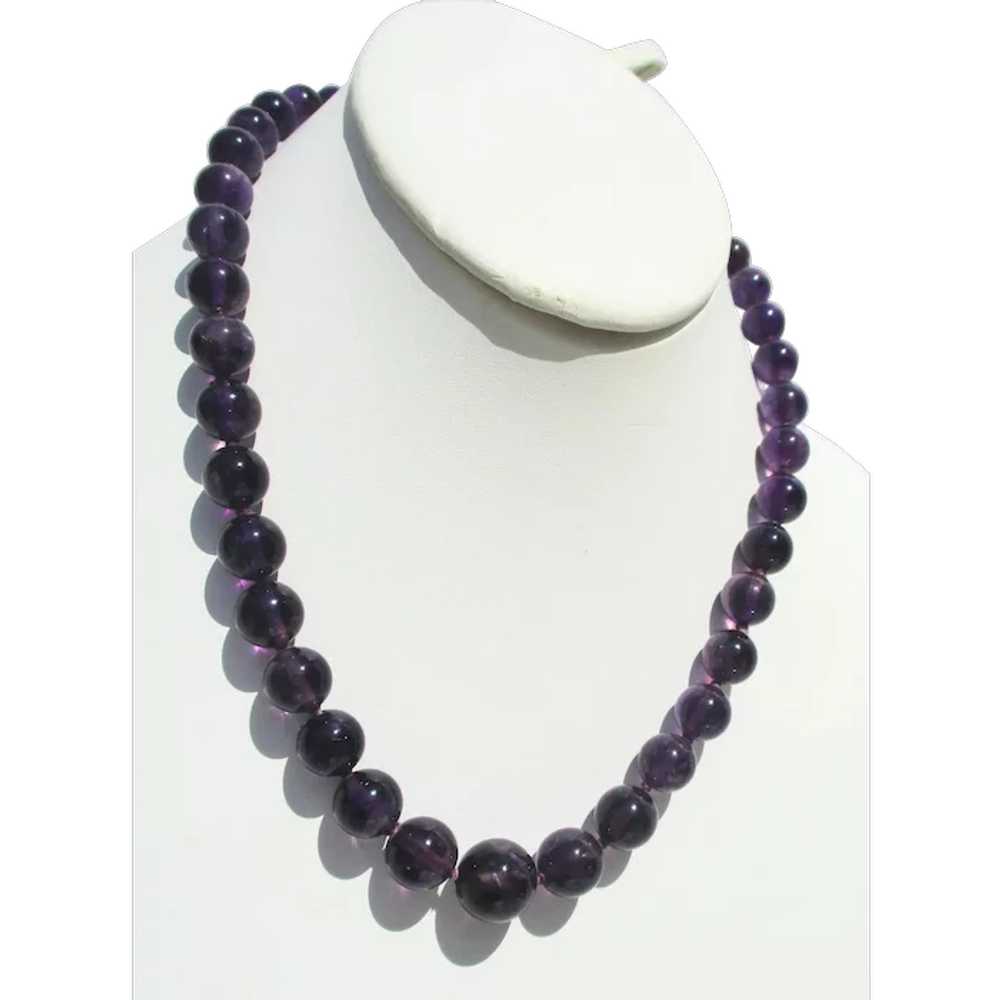 Strand of  Deep Amethyst Graduated Bead Necklace - image 1