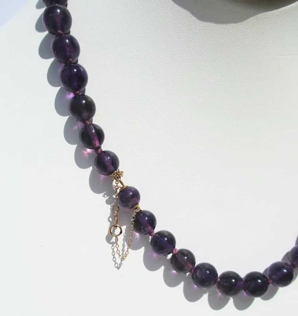 Strand of  Deep Amethyst Graduated Bead Necklace - image 2