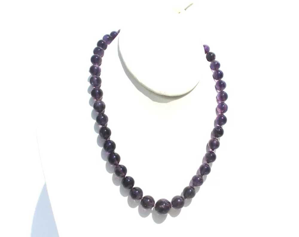 Strand of  Deep Amethyst Graduated Bead Necklace - image 3