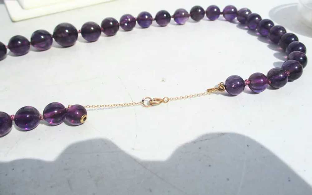 Strand of  Deep Amethyst Graduated Bead Necklace - image 4