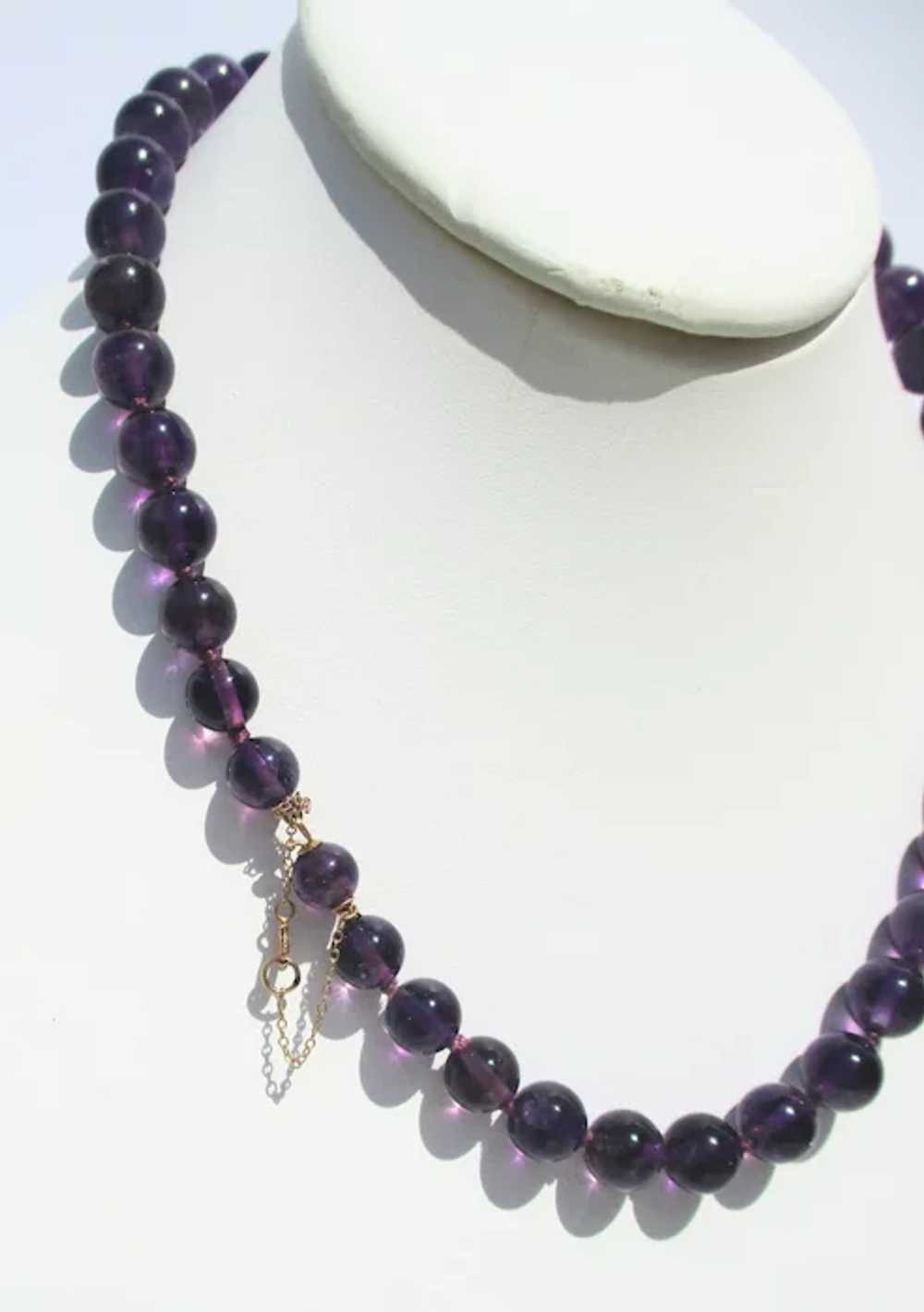 Strand of  Deep Amethyst Graduated Bead Necklace - image 5