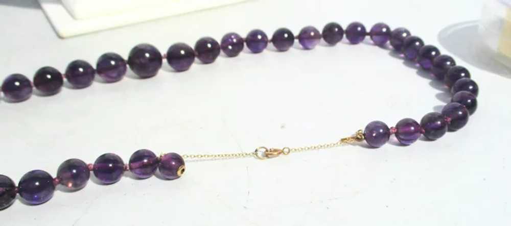 Strand of  Deep Amethyst Graduated Bead Necklace - image 6