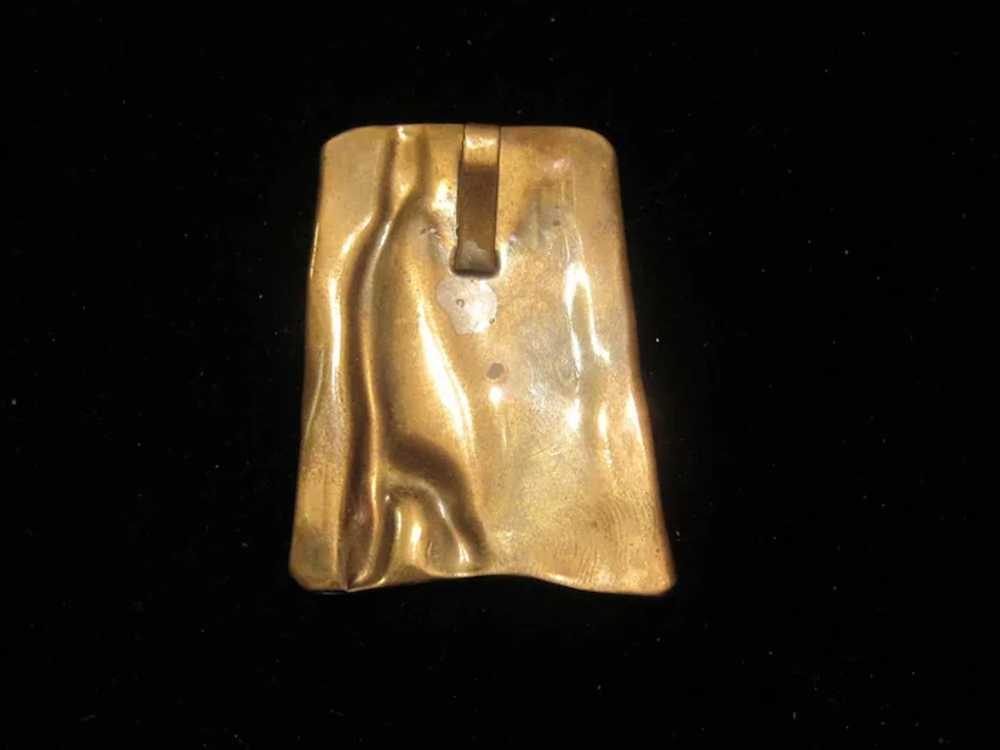 Abstract Metal - Brass/Copper Pendant - 2" x 1 3/… - image 3