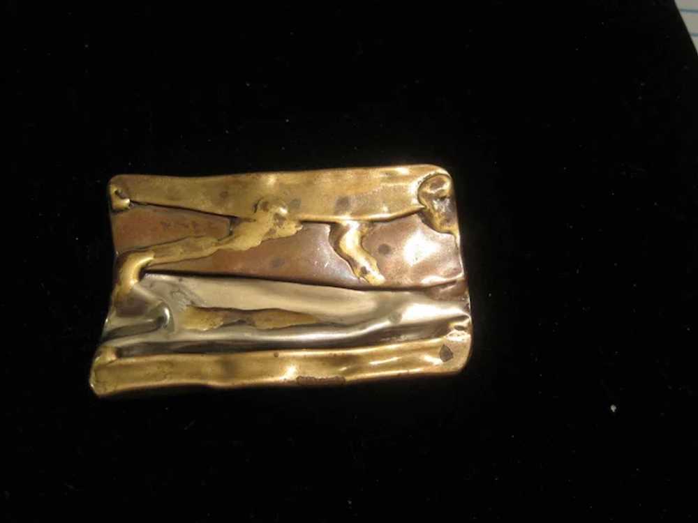 Abstract Metal - Brass/Copper Pendant - 2" x 1 3/… - image 5