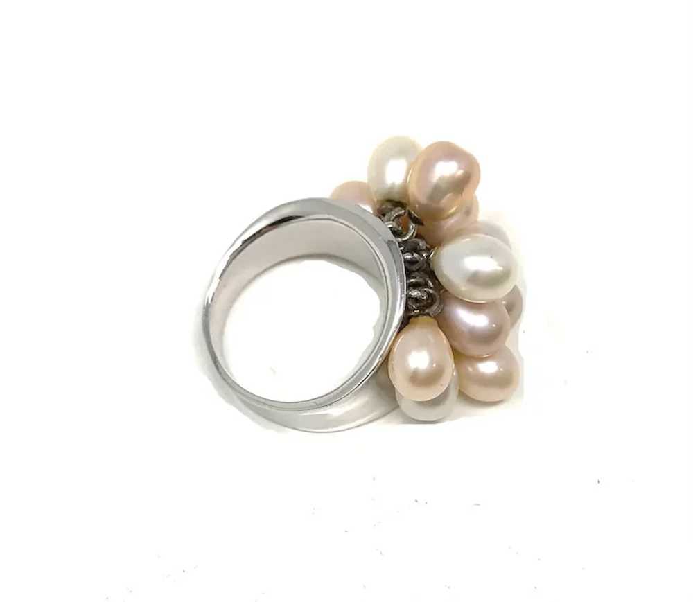 925 Silver Size 7 Ring with 13 Pearls - image 3