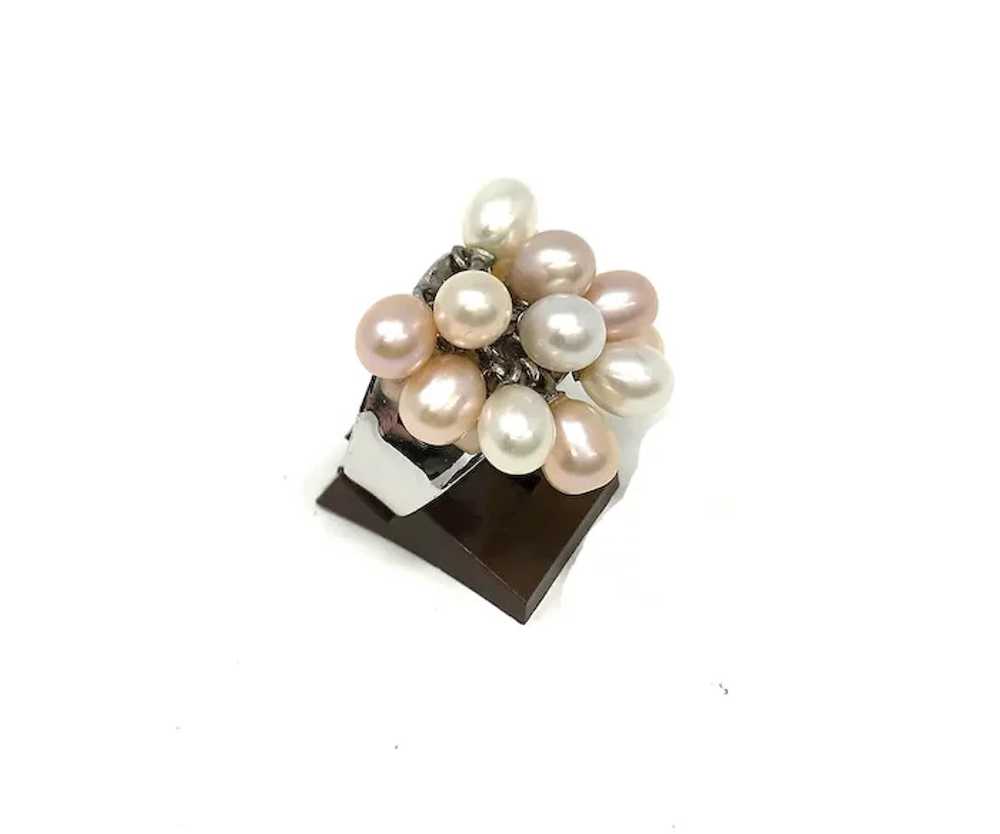 925 Silver Size 7 Ring with 13 Pearls - image 6