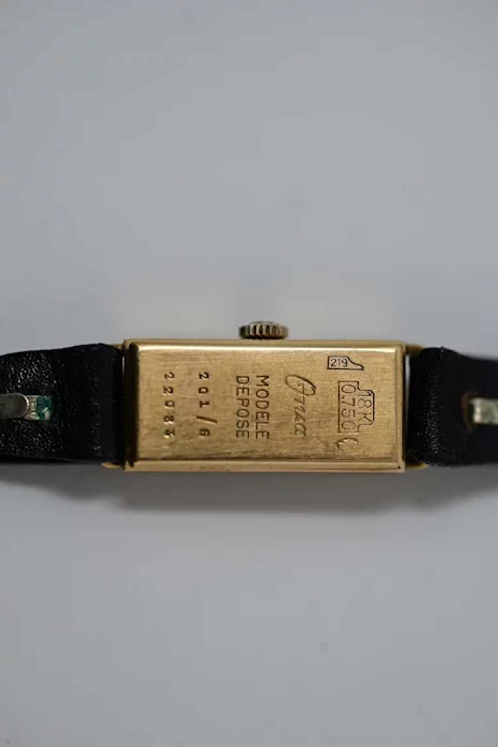 Vintage 18k Gold Onsa Mechanical Ladies Watch - image 2