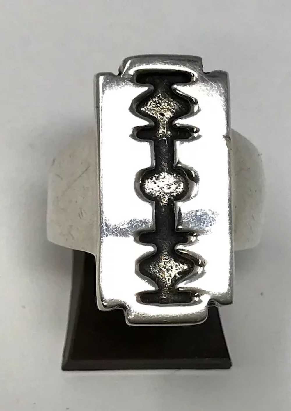 Modernist Esperanza Mexico Silver Ring - image 2