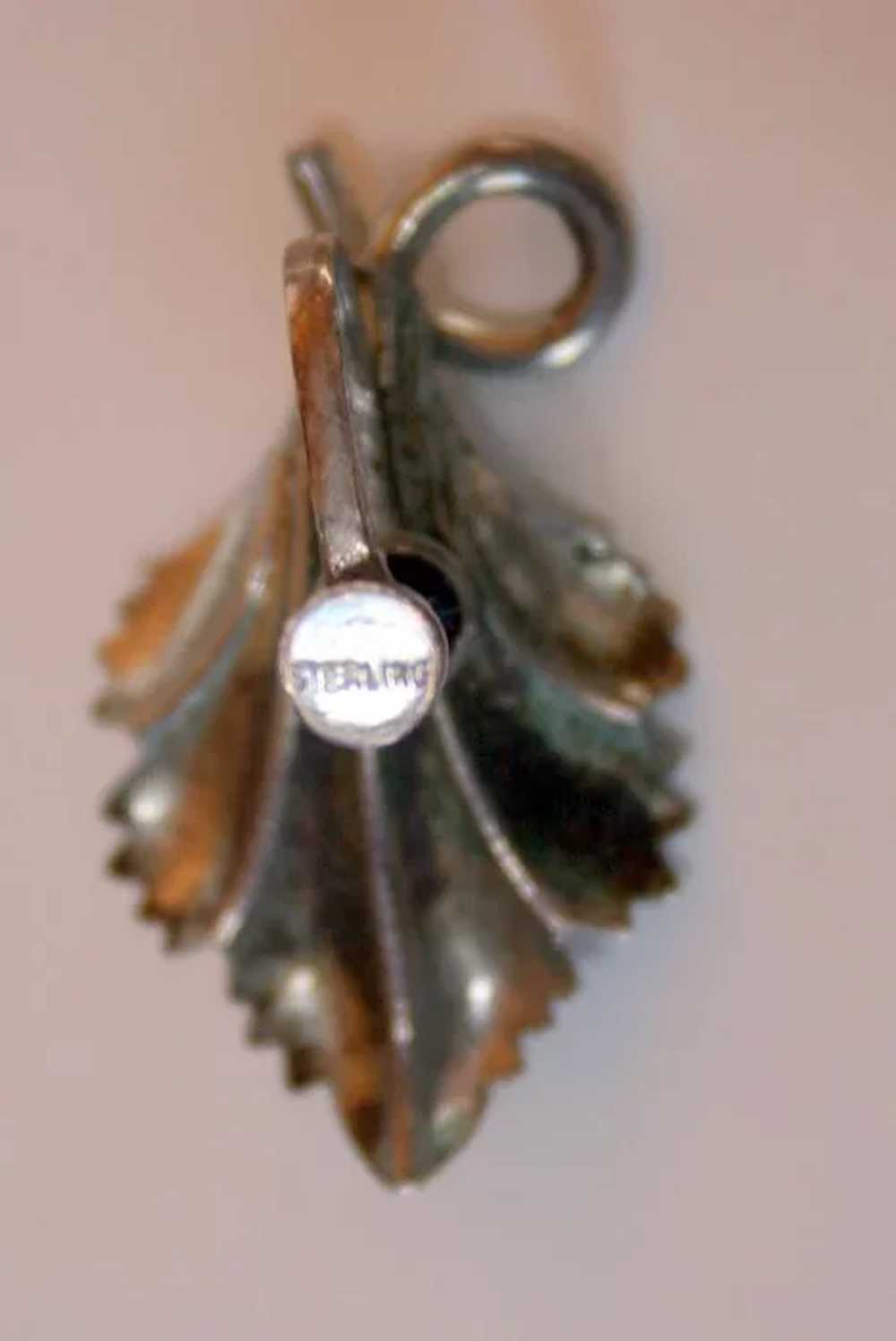 Sterling Silver Vintage Flower Earrings - image 2