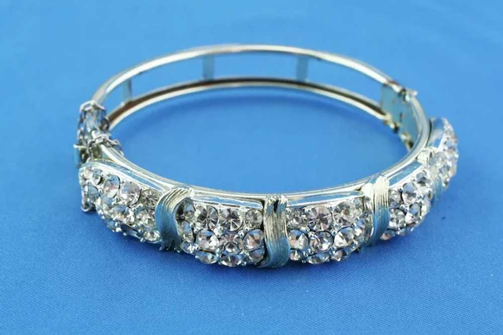 Lisner white bangle rhinestone bracelet - image 6