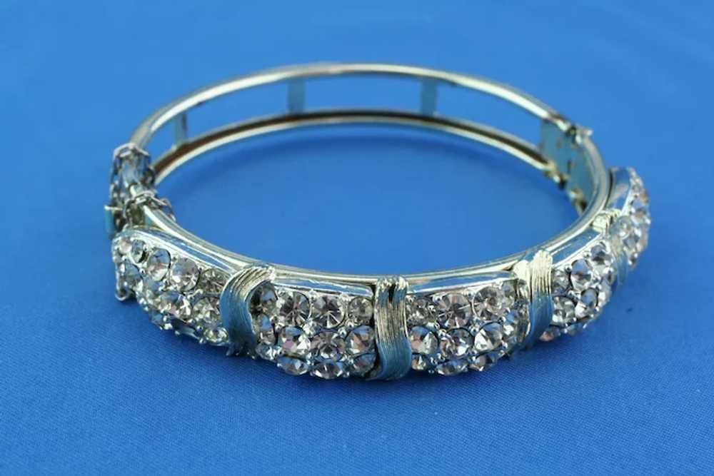 Lisner white bangle rhinestone bracelet - image 7