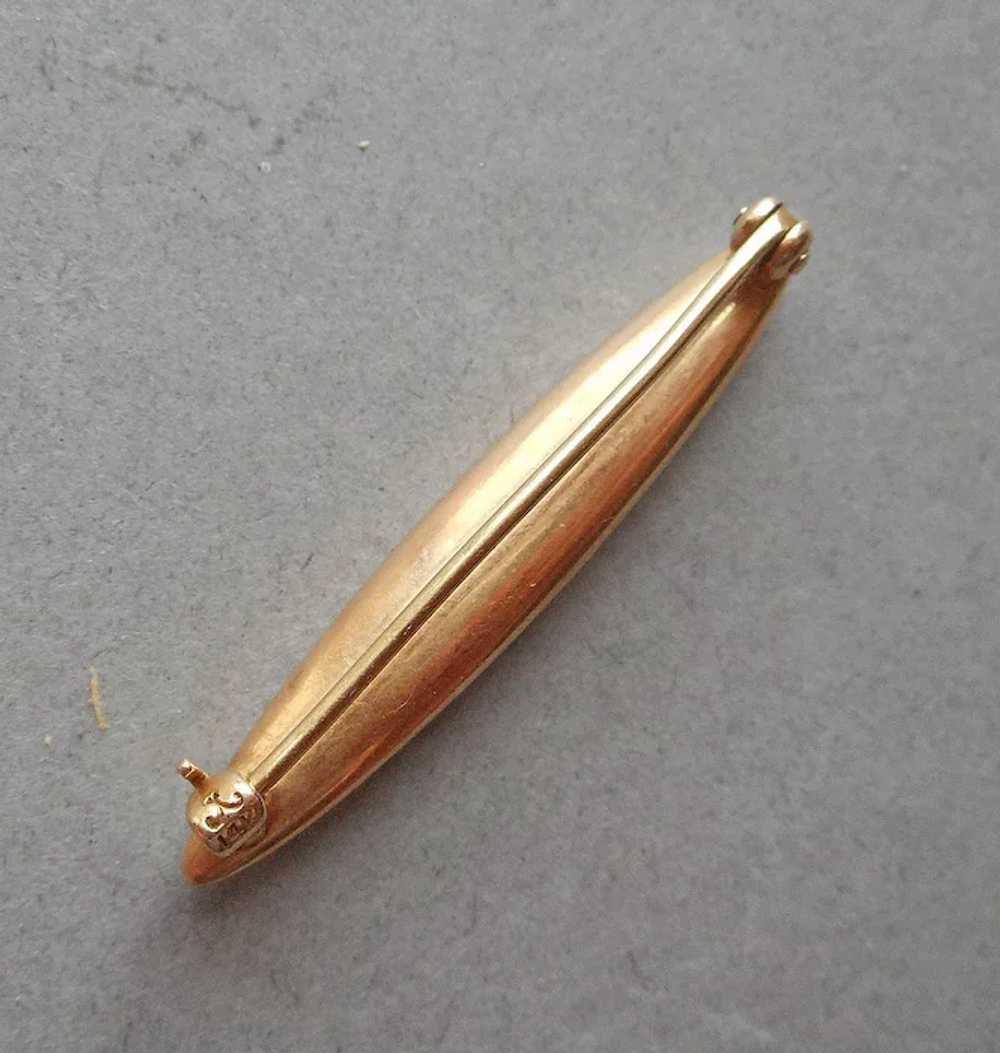 Edwardian 14K Gold Enamel Seed Pearls Lace Pin An… - image 7