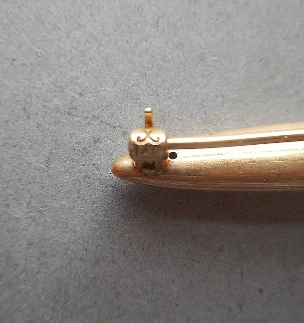 Edwardian 14K Gold Enamel Seed Pearls Lace Pin An… - image 9