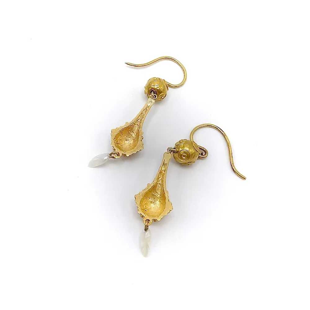 14K Victorian Etruscan Revival Drop Earring - image 6