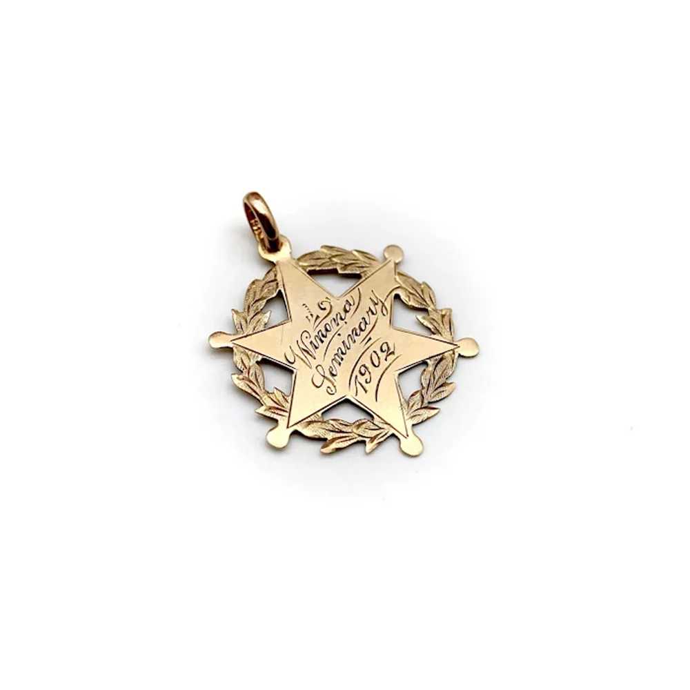 10K Rose Gold Housekeeping Medallion - image 3
