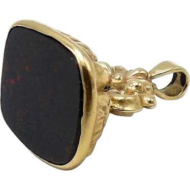 9kt Gold and Bloodstone Watch Fob Pendant, circa 1