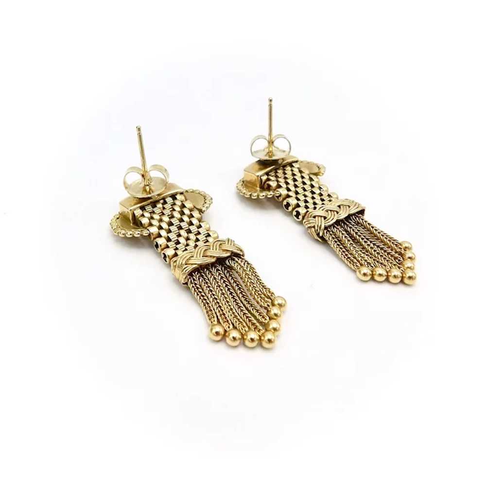 Victorian era 14K Gold Buckle Dangle Earrings - image 2