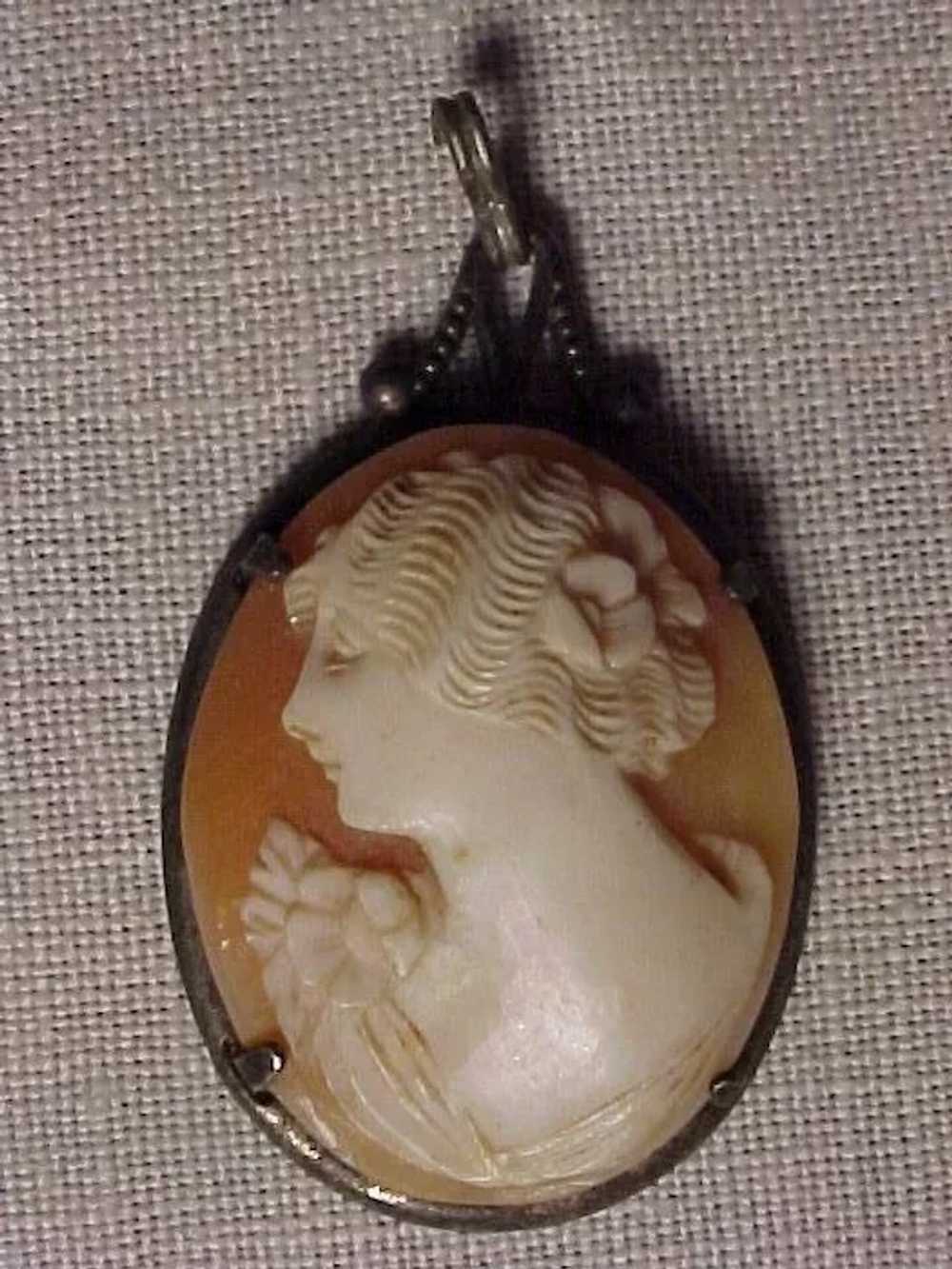 Elegant Silver Shell Cameo - image 1