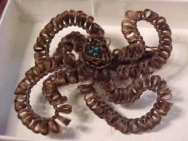 Elaborate Victorian Hair  Mourning Brooch - image 1