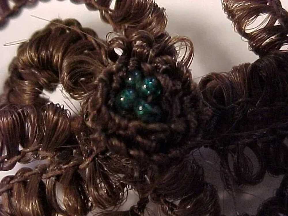 Elaborate Victorian Hair  Mourning Brooch - image 2