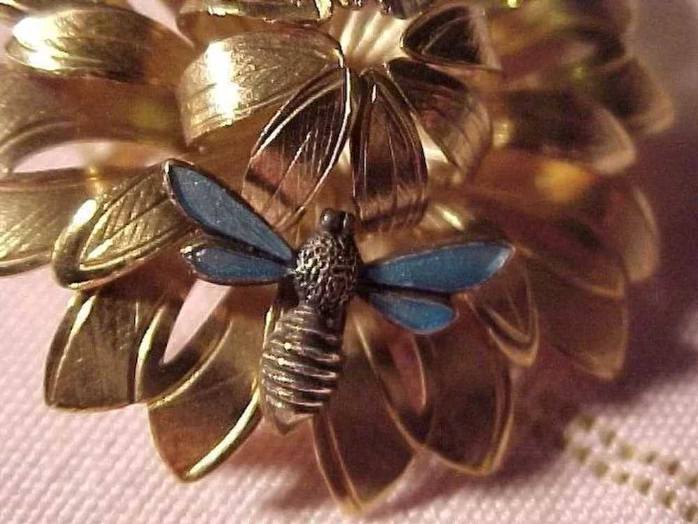 Vintage "Wells" Gold Filled Pin With Blue Bug - image 4